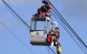 Koelner Seilbahn Gondel blieb haengen Koeln Linksrheinisch P486